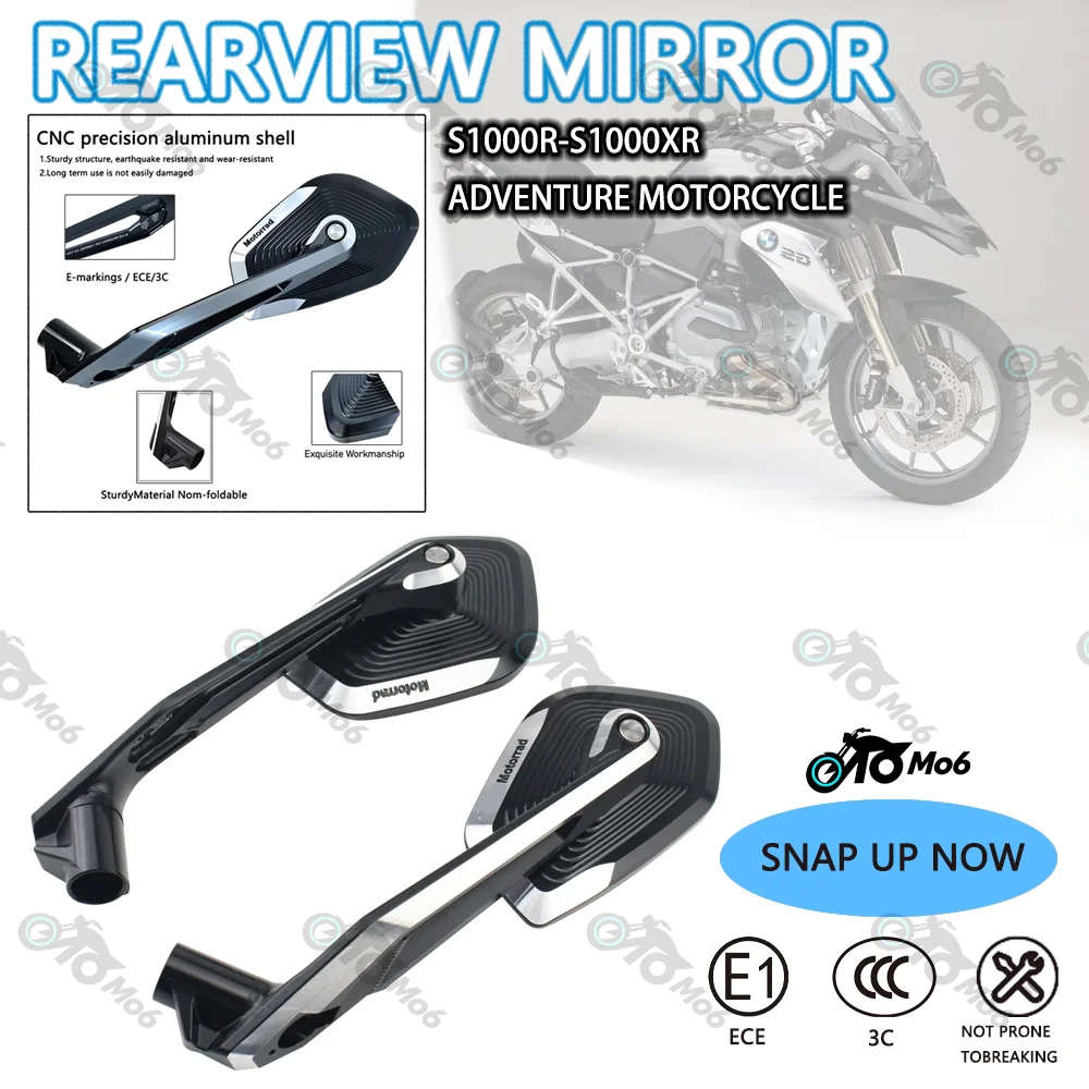 For S1000R S1000XR S1000 R S1000 XR Motorcycle Adjustable Side Rear View Mirror Aluminum Rearview Mirror