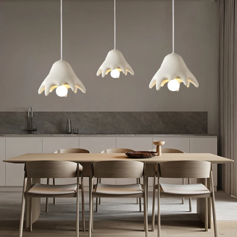 

Nordic Creativity Wabi Sabi Cream Style Led Pendant Lights Restaurant Bar Bedroom Bedside Lamp DiningRoom Loft Stairs Chandelier