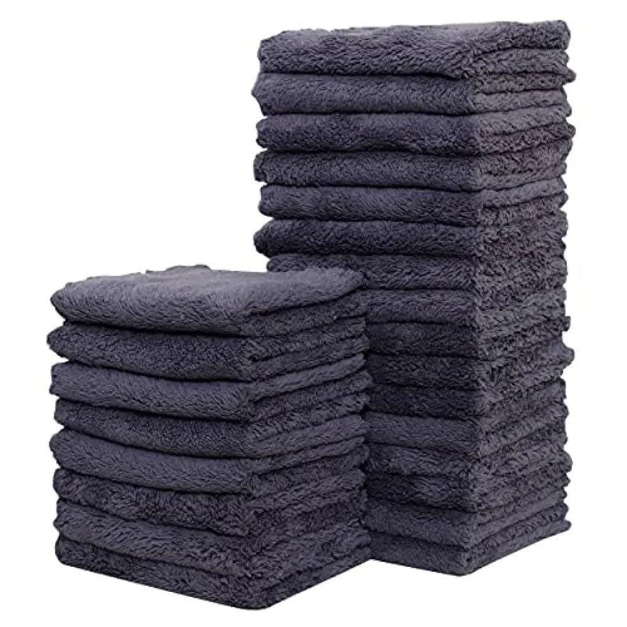 

24 Pack Kitchen Dishcloths - Does Not Shed Fluff - Reusable Dish Towels, Dish Cloths, Super Absorbent Coral Fleece Cleang Cloth