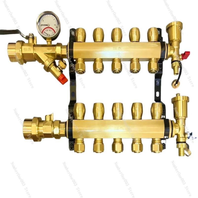 

All-copper, New Type, High-flow Floor Heating Manifold, Valve Accessories, Home Geothermal Manifold Assembly