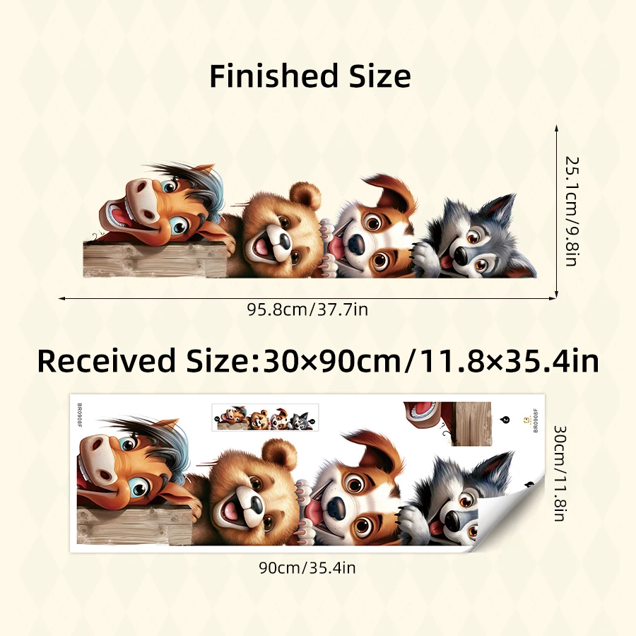 1pcs Cartoon Cute Animals Removable Door Stickers Kids Room Decoration for Bedroom Home Decor PVC Wall Decals Living Room