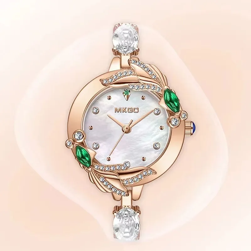 UTHAI W42 New Fashion Women watch Crystal Jewelry Inlaid Diamond Bracelet Quartz Watch Light Luxury Clock Gift watches for woman