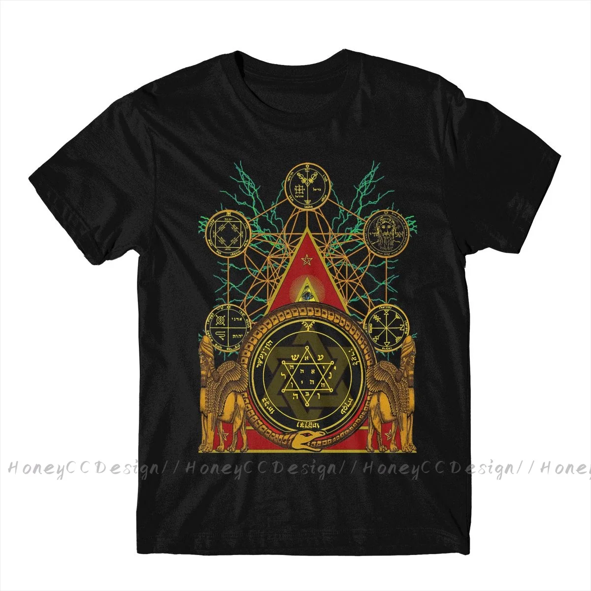 Shirt Men Clothing Freemasonry T-Shirt SOLOMONS MAGIC Fashion Unisex Short Sleeve TShirt Loose