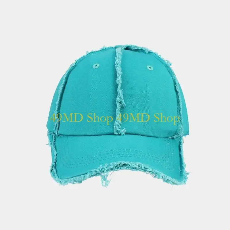 49MD Summer Rough Selvedge Baseball Cap Adjustable Cap Sunscreen Hat Suit Casual Hiphop Cycling Hat for Boy Girls Unisex