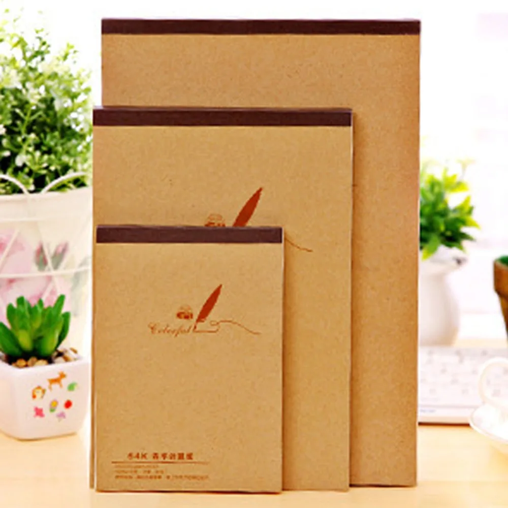 

Hand Paintting Book Office Kraft Paper Memo Book Notepad Notebook Easy To Tear 18K/32K/64K Student Stationery