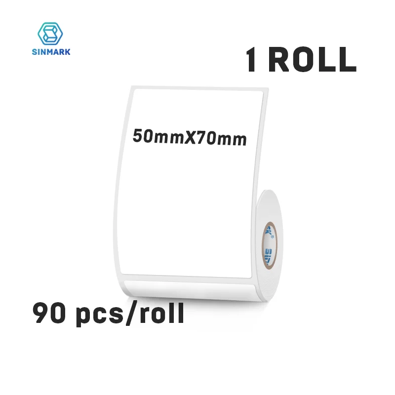 50 mm breiter Thermo-Etikettenaufkleber, weiß, selbstklebendes Etikettenpapier, Kleidung, Warenpreisschild, Anzug für Phomemo SINMARK-Drucker