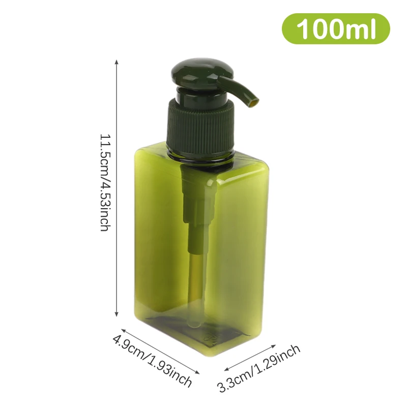 100ml Square Foaming Dispenser Bottle Portable Soap Dispensers Liquid Soap Shampoo Pump Bottles Bathroom Travel Accessories