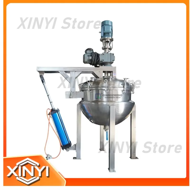 Industrial Sugar Syrup Jacketed Kettle Mixer for Food Fruit Jam Vacuum Cooking Pot Machine for Commercial Kitchen Equipment