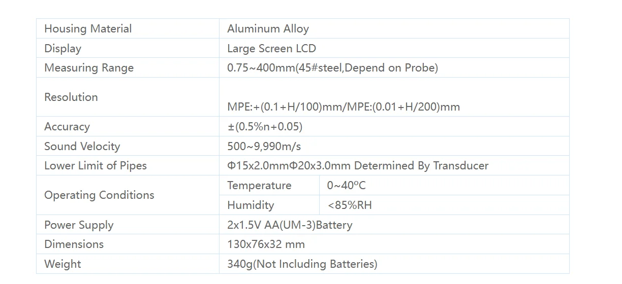 Ultrasonic Thickness Gauge TM-8818 Thickness Meter Range 0.75~400mm