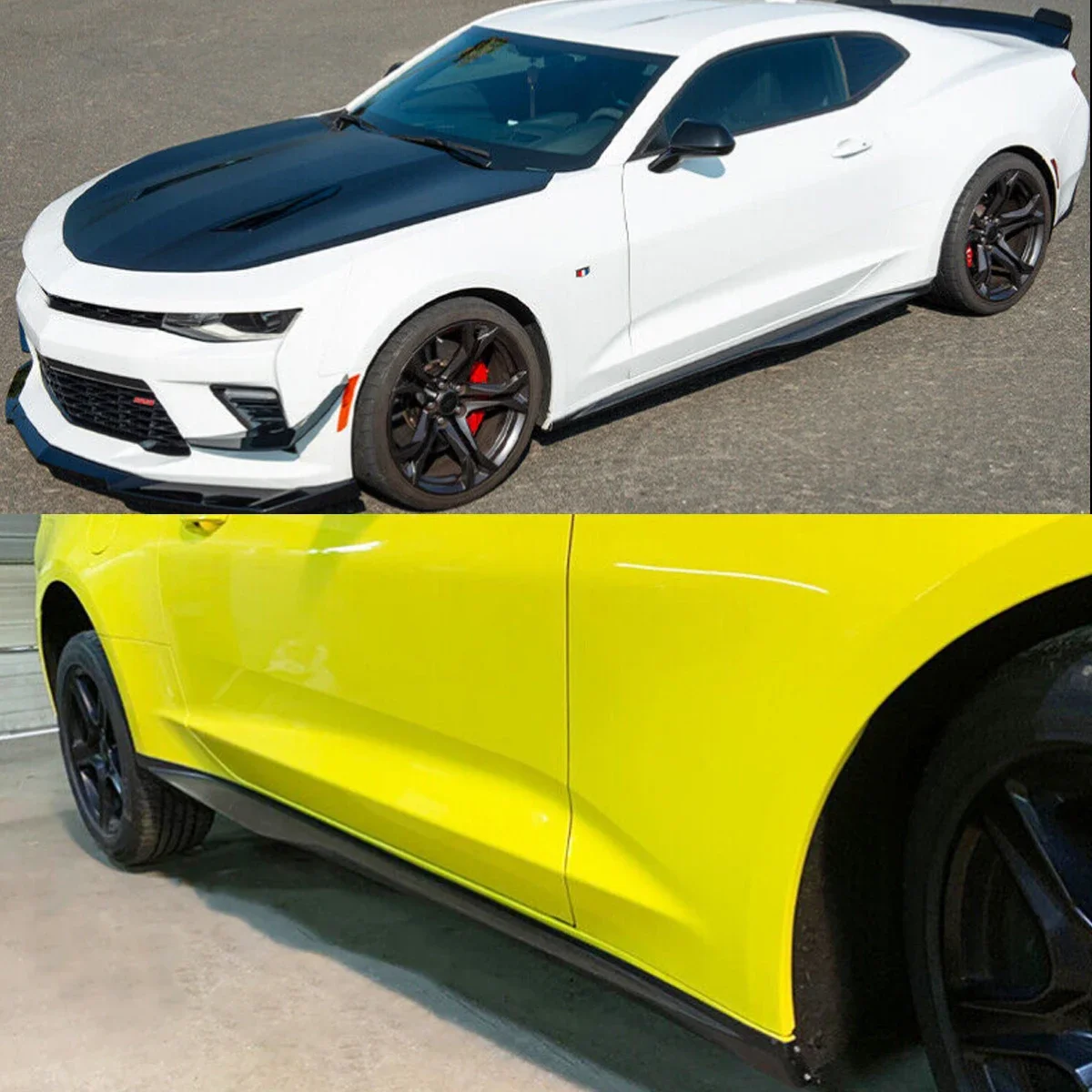 ZL1 Style Side Skirts Panel Extension Gloss Black for 16-22 Chevy Camaro Bodykits RS & SS