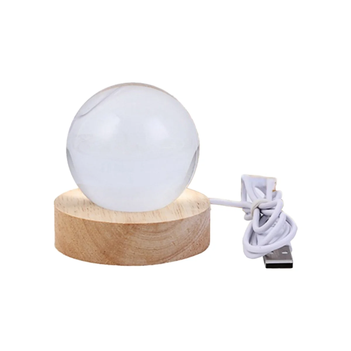 

Crystal Ball Night Light with Base LED Table Lamp Lighted Stars Galaxy USB Power Warm Night Light Saturn Kid