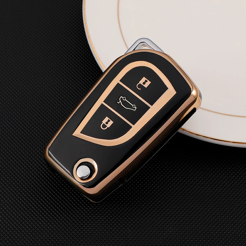 2/3/4 Knoppen TPU Shell Fob voor Toyota Auris Corolla Reiz Avensis Verso Yaris Aygo Rav4 Scion TC IM Auto Afstandsbediening Sleutel Case Cover