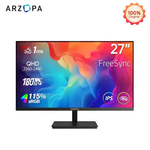 ARZOPA 27 inch 180HZ 2560*1400 Gaming Monitor QHD 2K Monitor for PC Fast IPS with Type-C,Samsung DeX mode,FreeSync M1RC