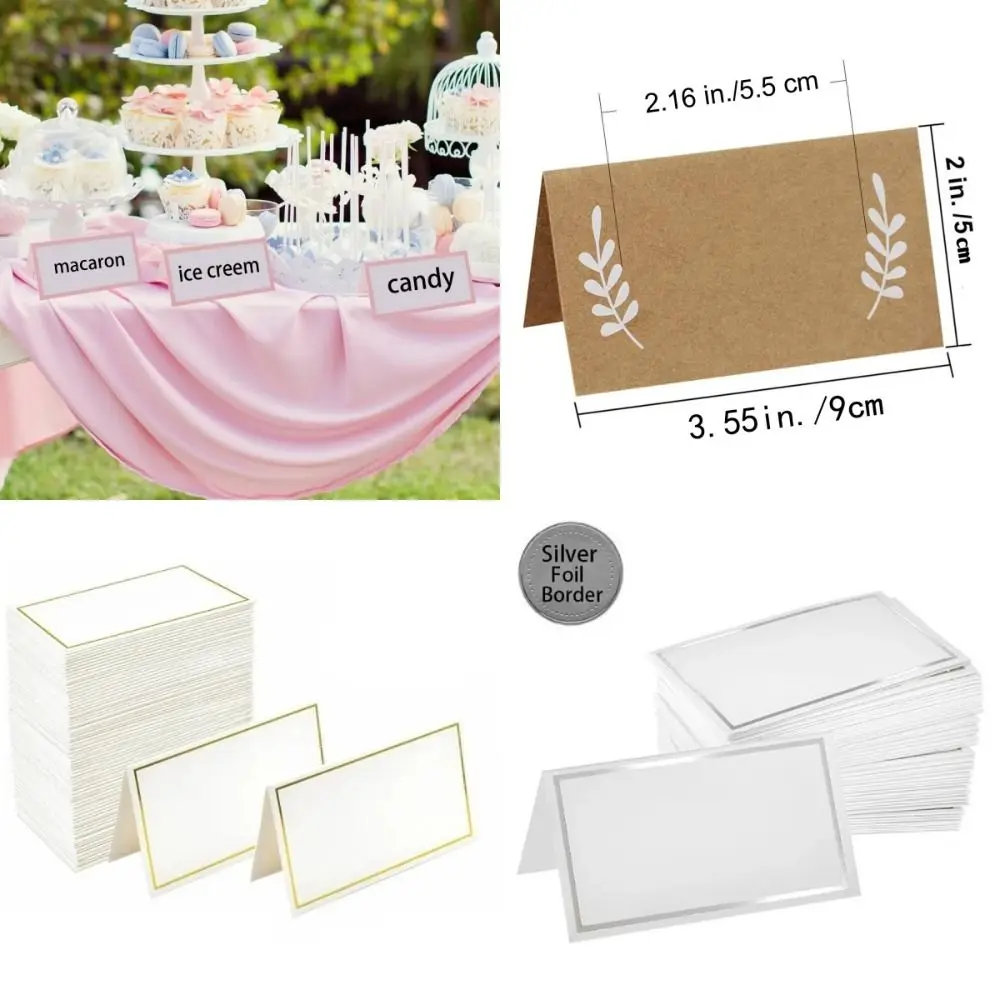 50Pcs Hot-Selling Pink Framed Place Cards Dining Table Decorations Table Card Wedding Name Cards Small Tent Card Seat Card
