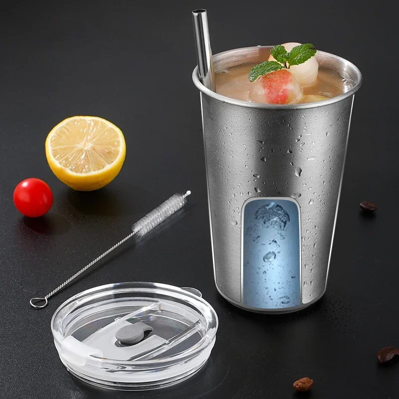 

Stainless Steel Quick Cooling Mug Portable Freeze Cup with Lid Fast Chill for Beer Juice Cold Drinks Large Capacity Home Car Use