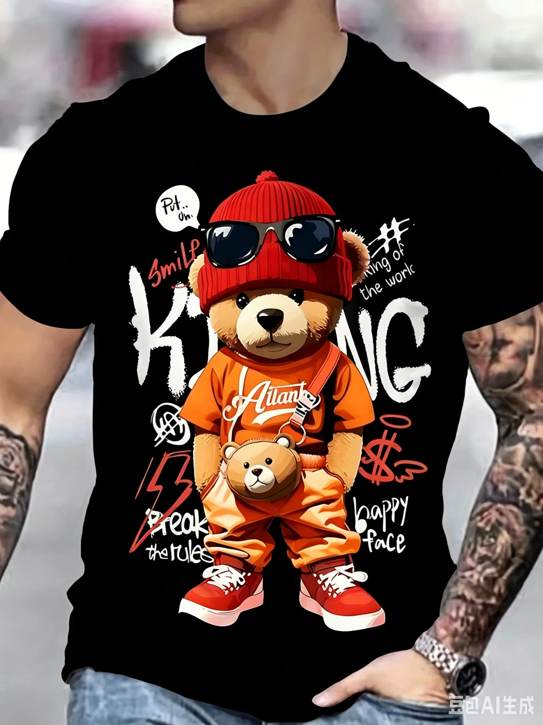 Funny Cartoon Men's T-Shirt 3d Print Short Sleeve Micro Elastic Breath Streetwear Summer Casual Oversized T-Shirts Men Clothing