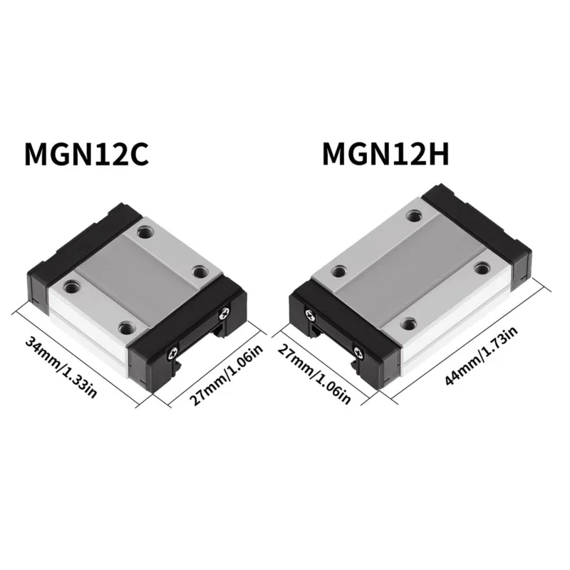 미니어처 선형 레일 슬라이드, MGN MGN12 MGN15 MGN7 MGN9 300 350 400 450 500 600mm, MGN12 선형 가이드 1 개, 블랙 SS 캐리지 1 개