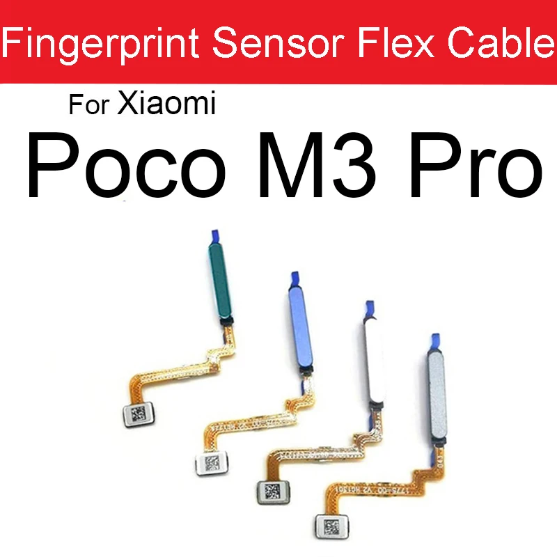 Fingerprint Sensor Flex Cable For Xiaomi Poco X3 Pro F3 Pro M3 Pro For Redmi 9T Home Key Touch ID Fingerprint with Power Button