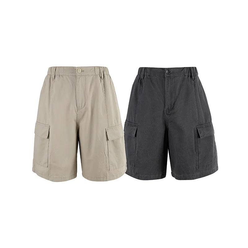 

MAQVOB Бесплатная доставка, европейские и американские размеры, летняя винтажная рабочая одежда с карманами, укороченные шорты, прямые рабочие шорты с эластичной резинкой на талии