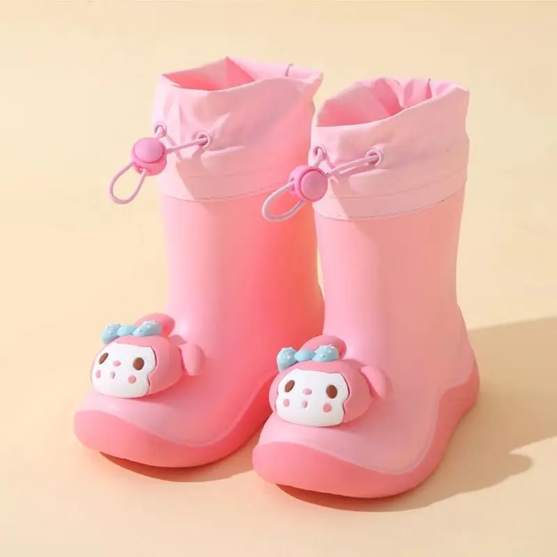 

Sanrio Kawaii Anime Kuromi My Melody Kids Rain Shoes Girl Heart Sweet Cute Cartoon Non-Slip Rain Boots Water Shoes Babys Gift