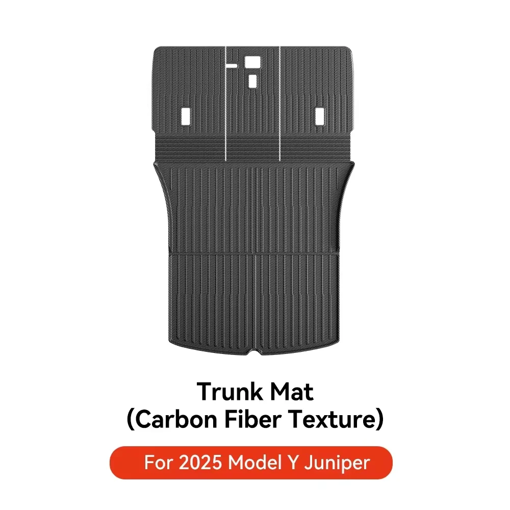 YZ Voor Tesla Model Y Juniper 2025 TPE Vloermat koolstofvezel patroon Auto waterdichte Anti-Slip Kofferbak Vloervoering rugleuning Matten