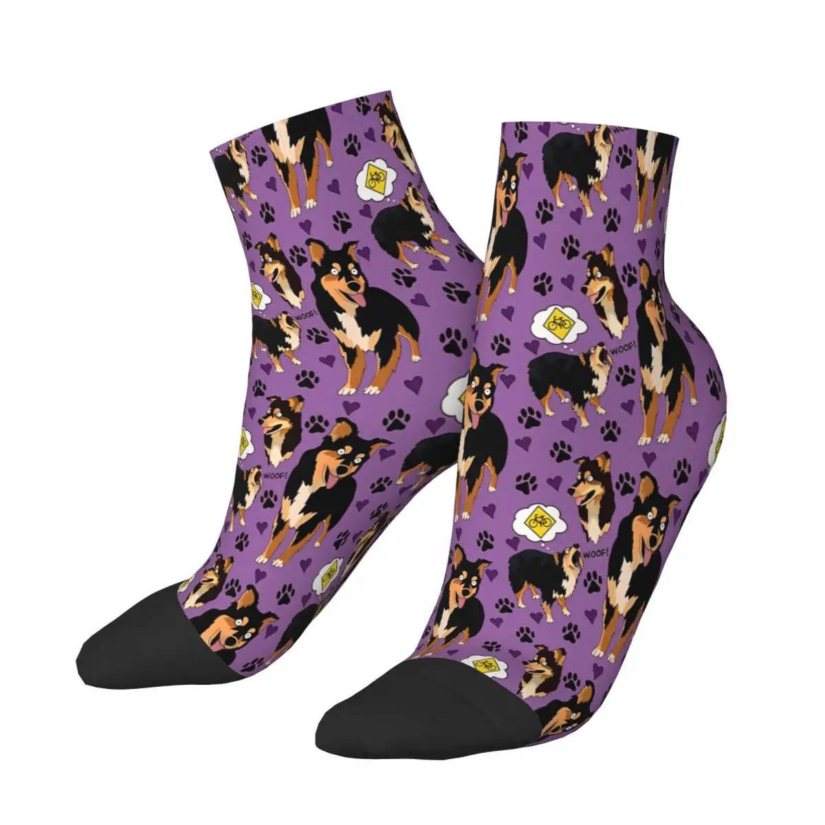 Maggie The Australian Shepherd Purple Ankle Socks Male Mens Women Summer Stockings Polyester