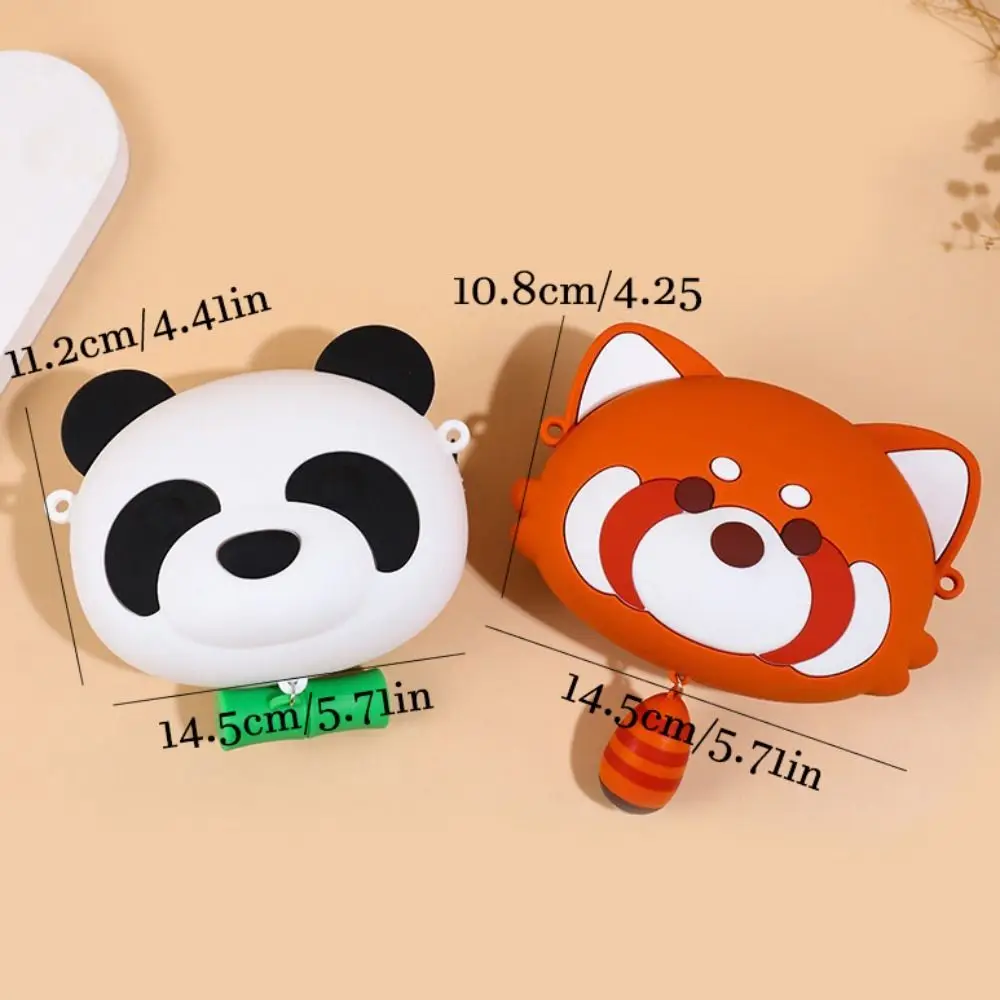 Fashion Pinch To Whistle Panda Crossbody Bag Animal Cartoon Red Panda Bag Creative Soft Panda Silicone Bag Outdoor