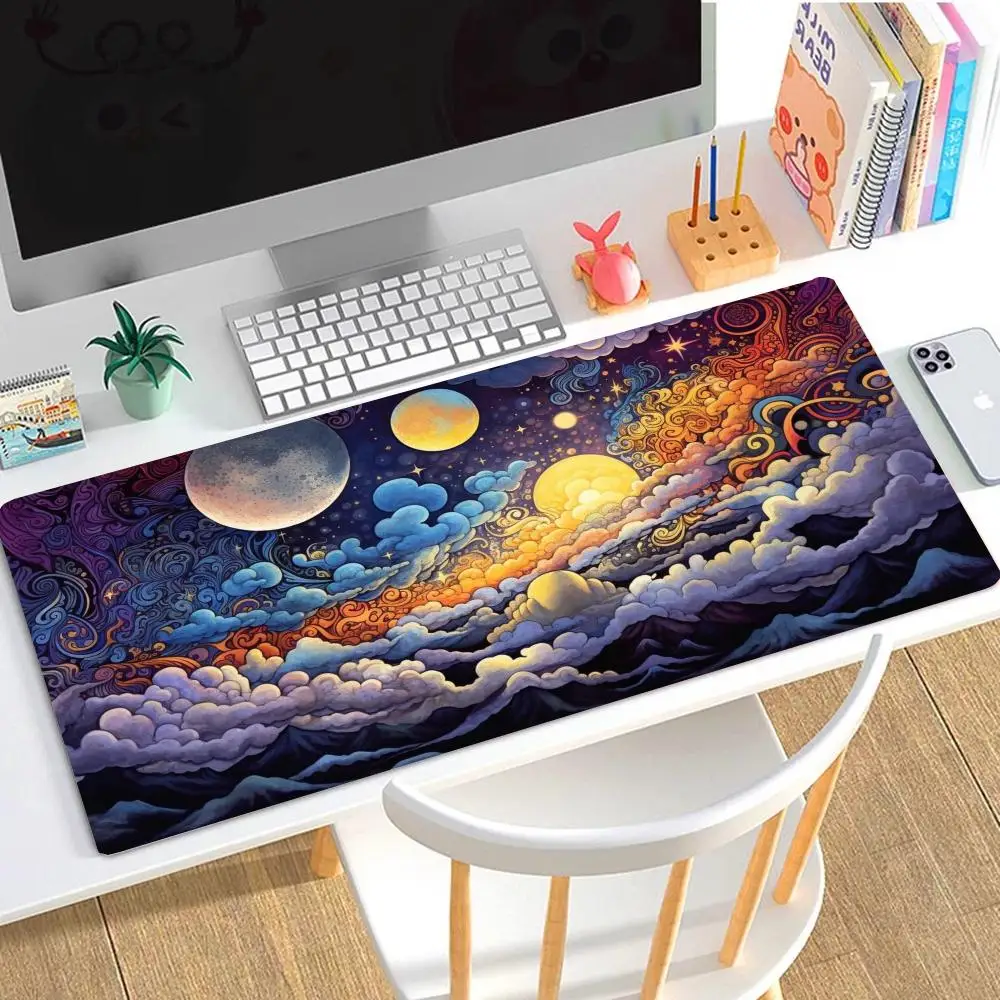 Playmat Mousepad Sunset Cloud Table Mat Anti Scratch Rubber Non Slip High Definition Anime Games Pads