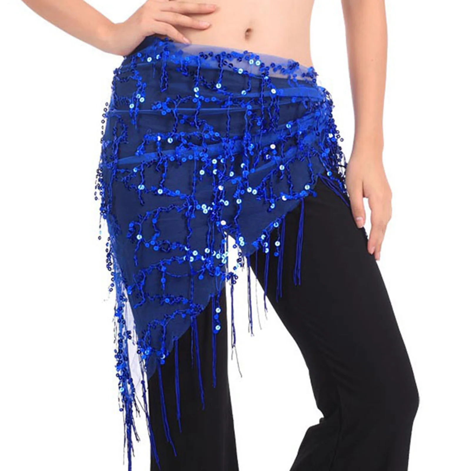 Women's  Hip Scarf Bling Sequins Sweet  Skirt Wrap Performance for Latin Yoga Class