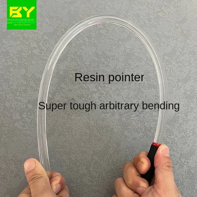 50CM 10MM Elastic Teaching Whip Transparent Resin Teaching Stick Solid Command Stick Rattan Rod Crystal Stick Teacher Reading