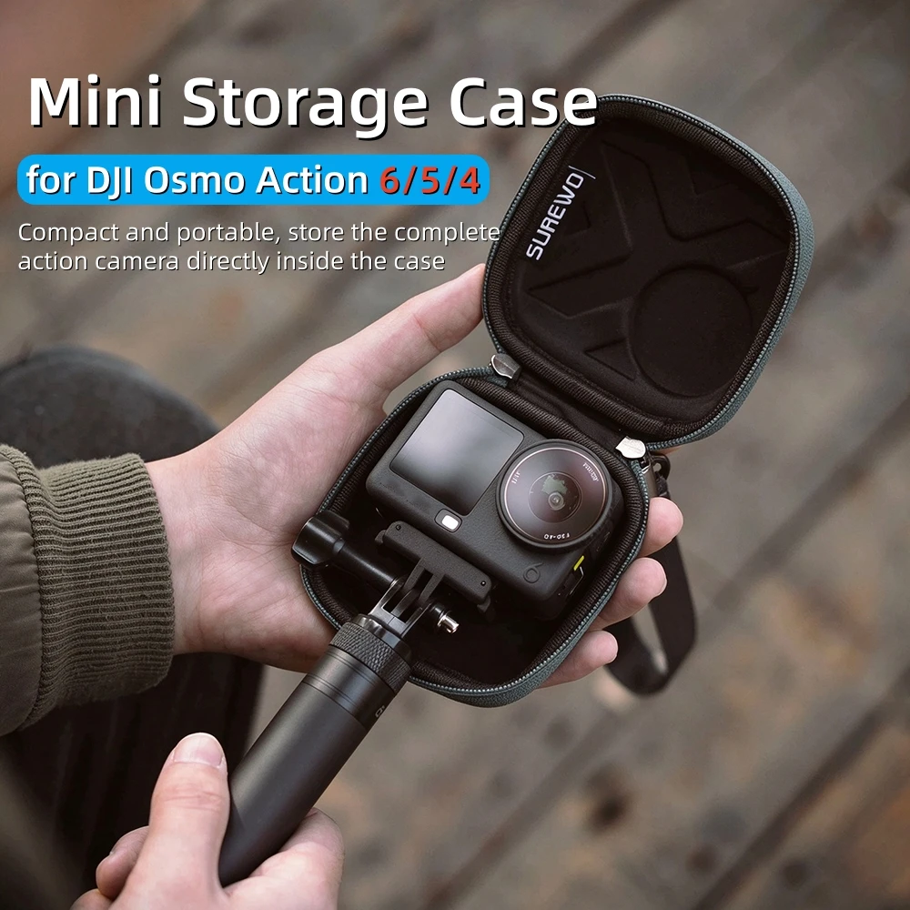 Sport Camera Mini Protective Storage Box PU Hard Portable Carry Case for DJI Action 6 5Pro 4 Lens Protection Insta360 Ace Pro2