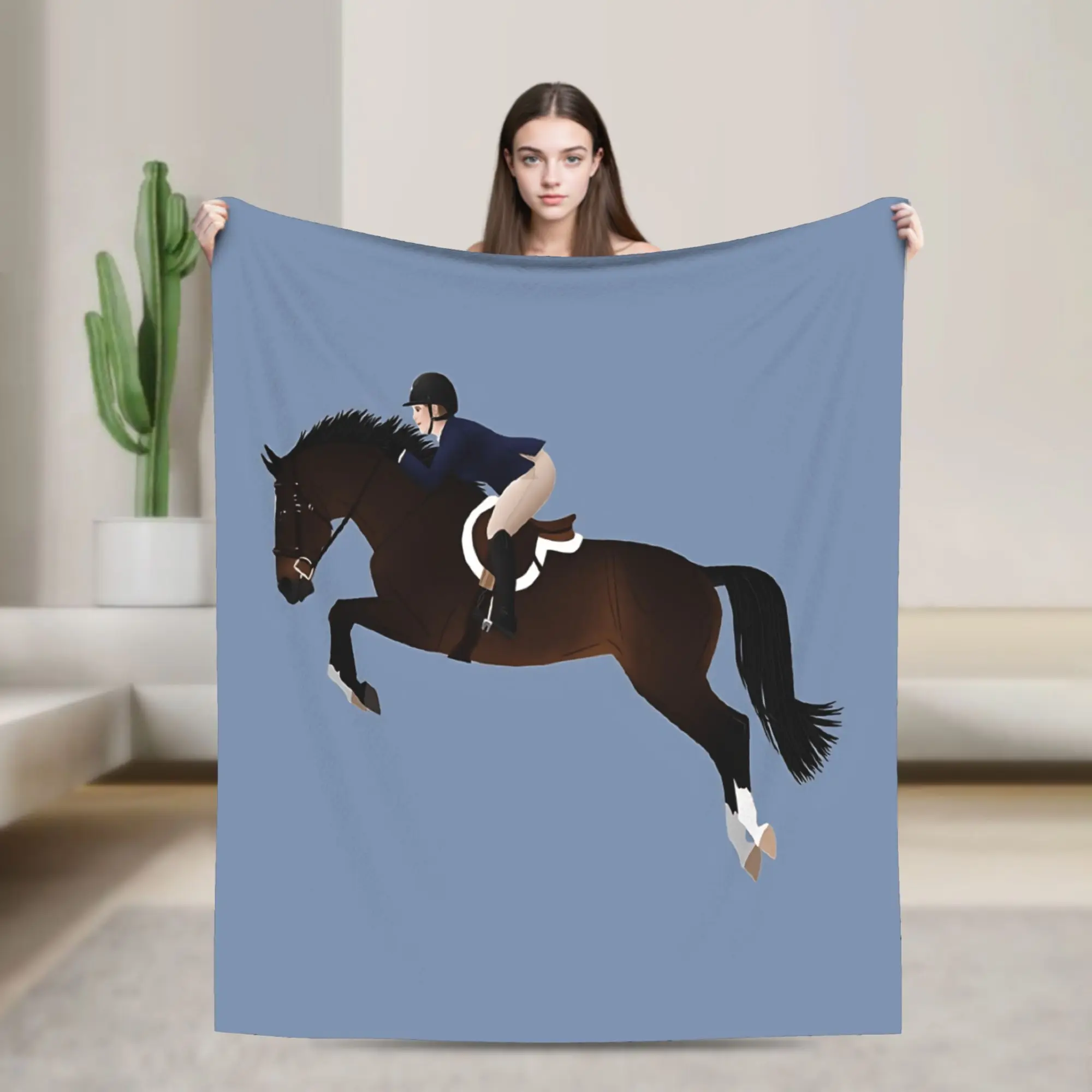 Equestrian Blankets Adults Girls  Flannel Bedding Throws For Sofa Home Soft Cozy Design Quality Bedspread Gift