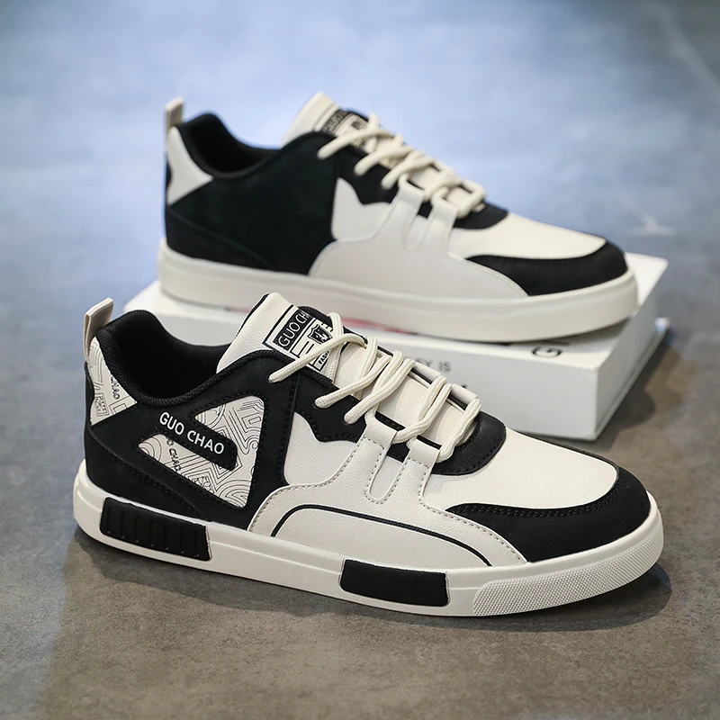 

Новые осенние мужские кроссовки 2026: удобные повседневные кеды на платформе, на шнуровке, белые, вулканизированные