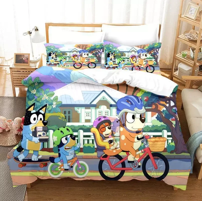 Animated Cartoon Bedding Set For Kids Bedroom 100% Polyester Various Sizes For Decoration Super Soft And Comfortable Quilt Cover