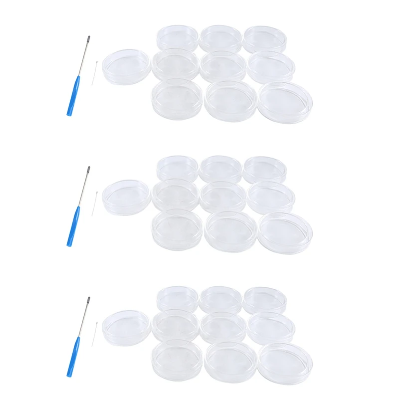 Hot 90 Mm Glass Petri Dishes, 30 Pcs Autoclavable Lab Petri Plates With A Inoculation Loop, Autoclavable And Reusable