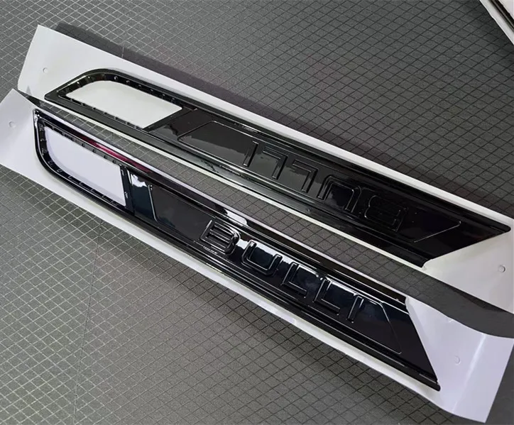 2 قطعة/زوج جديد ABS BULLI فضي لامع أسود الحاجز شعار الباب لملحقات تصفيف السيارة المتعددة #3