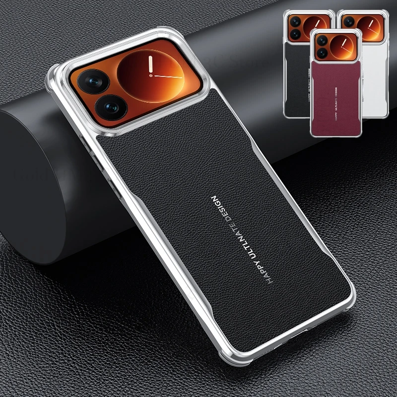 

For Xiaomi 17 Pro Max Luxury Leather Plating Phone Case For Xiaomi 15 14 Ultra mi 15S 17Pro Four Corners Armor Shockproof Cover