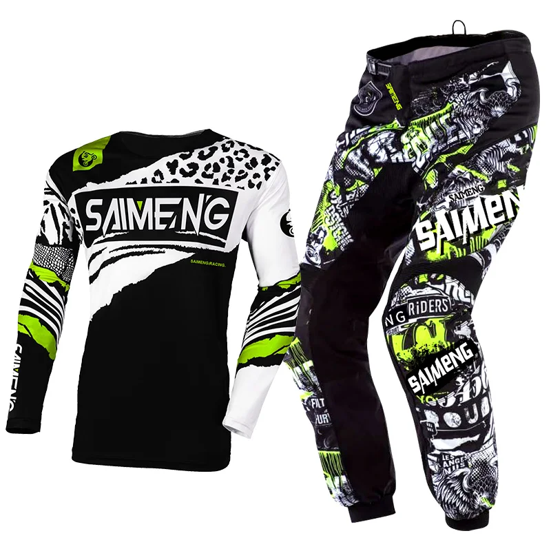 motocross gear set adult Off-road cross MX MTB Enduro Mens Kits Women Motorcycle Combo green blue red yellow black Jersey Pant