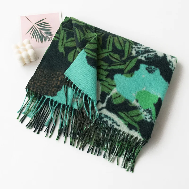 جديد لينة ودافئة تقليد الكشمير الفني الرجعية شرابة وشاح مع شخصية وعصرية والراقية المطبوعة المرأة شال #5