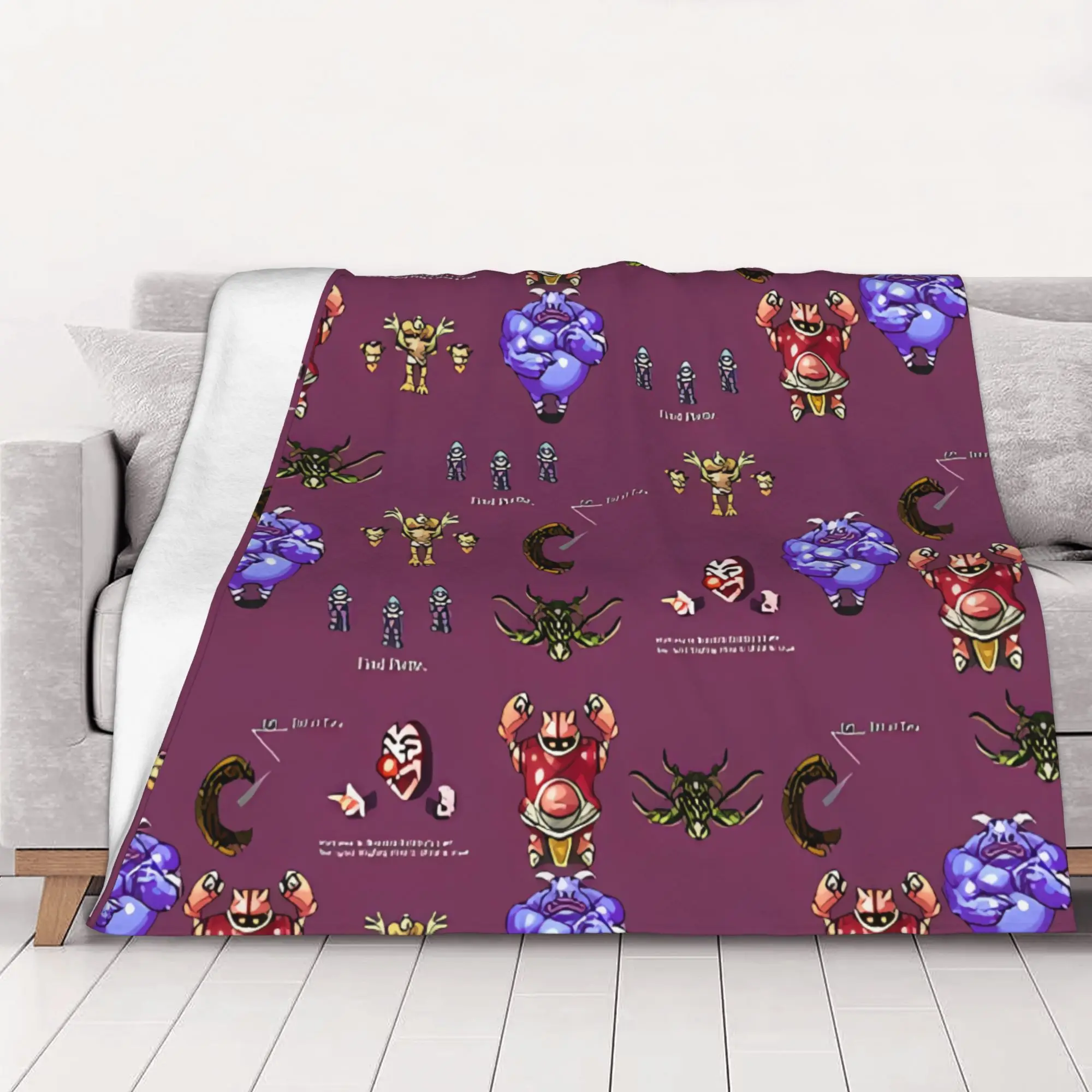 1PC home Cute Room Decor Chrono Trigger Collage Blanket Throw Blanket Chrono Trigger Novelty Warm Blanket All Season