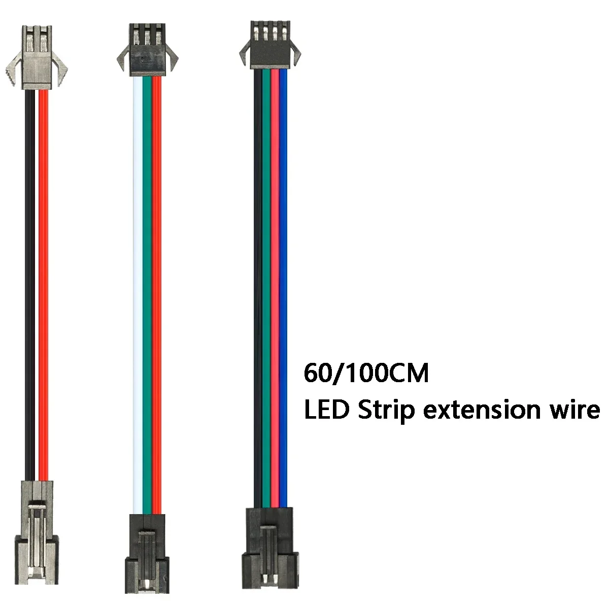 2/3/4pin Extension Cable Male Female 60cm 100cm Wire 22/20AWG JST Connector Wire For WS2811 WS2812 WS2815 RGB LED Strip Light