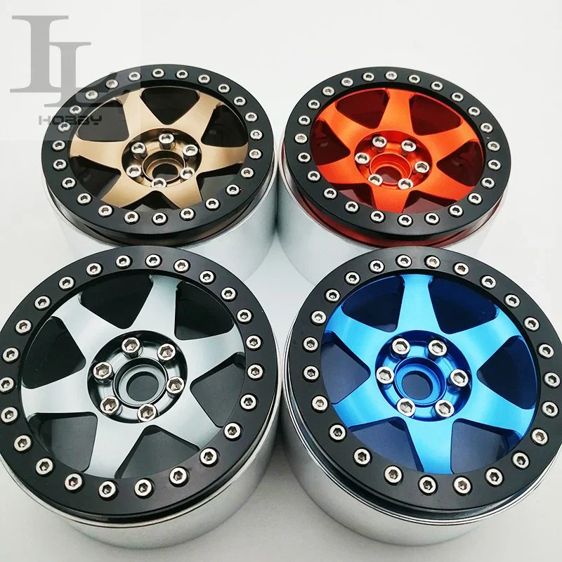 Six-spoke Wheels 2.2-inch Simulated Locking Wheels Hub for RC Crawler Car Traxxas TRX4 Defender Bronco AXIAL SCX10 RC4WD Parts