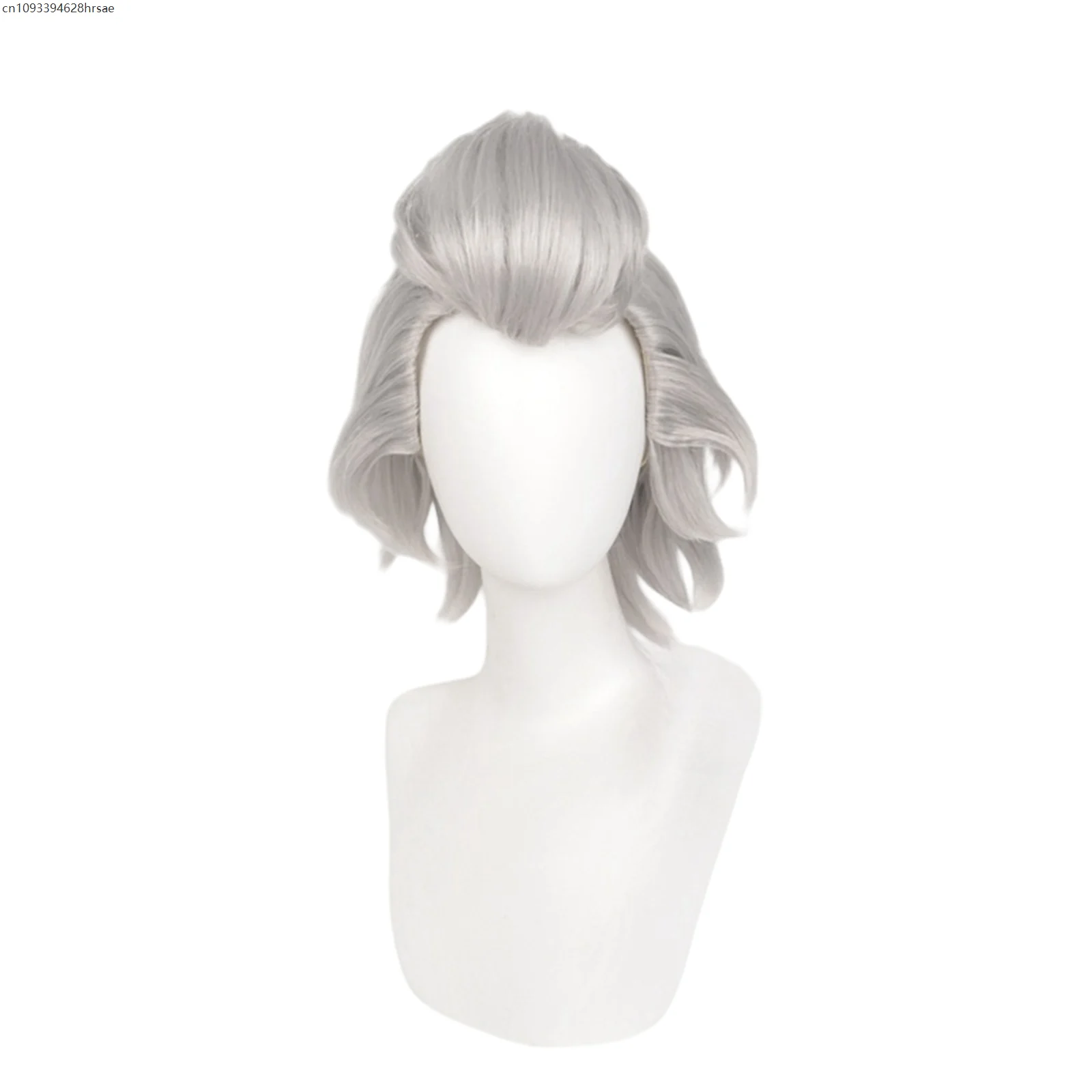 Perruques de Costume de Cosplay Anime 35cm, cheveux synthétiques résistants à la chaleur, blanc, gris, argent, accessoires de carnaval pour jeu de rôle de fête d'halloween