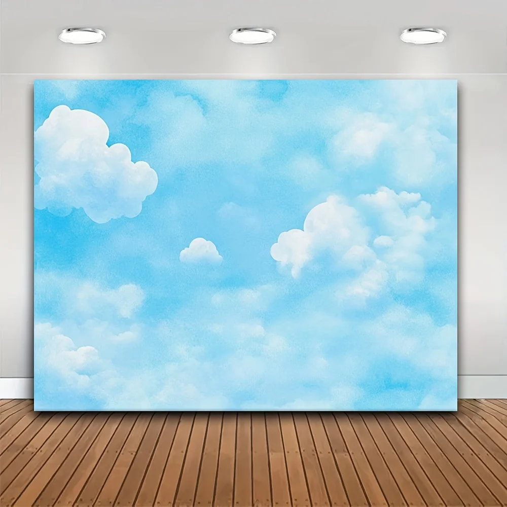 2D Flat 1pc Light Blue Pastel Solid Color Blurry Background Suitable For Photography Backdrop Video Shooting Studio Portraits Fa