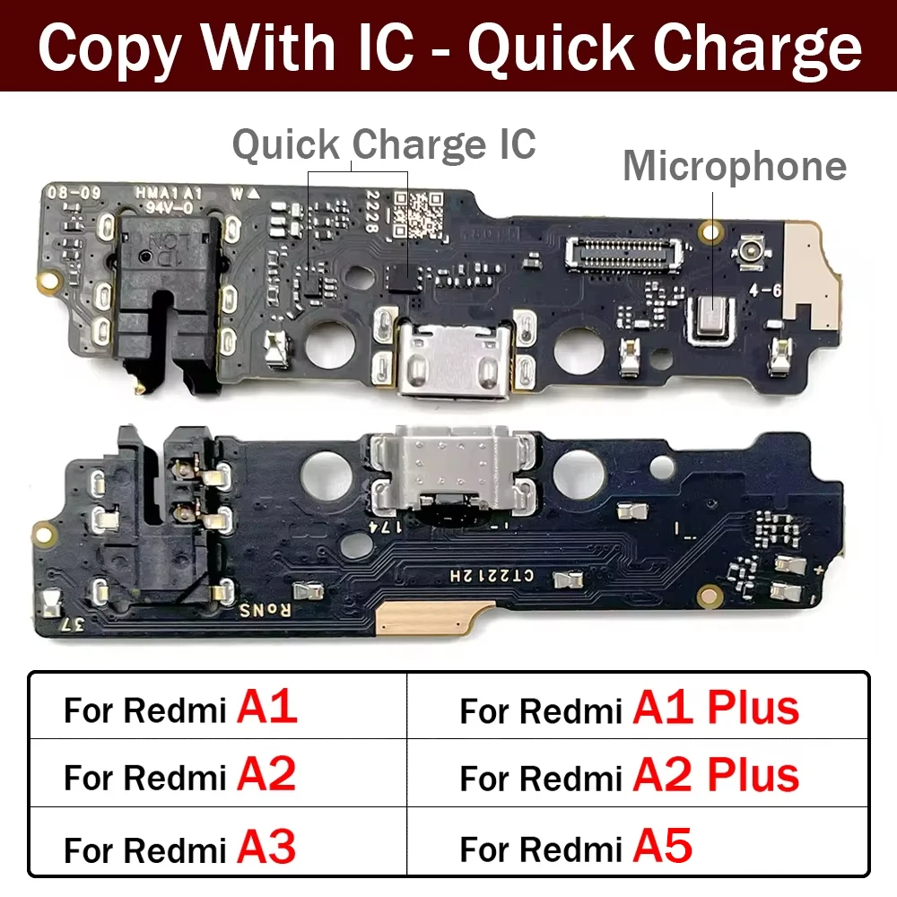 

New For Redmi A1 A2 A3 A5 Plus USB Micro Charger Charging Port Dock Connector Microphone Board Flex Cable