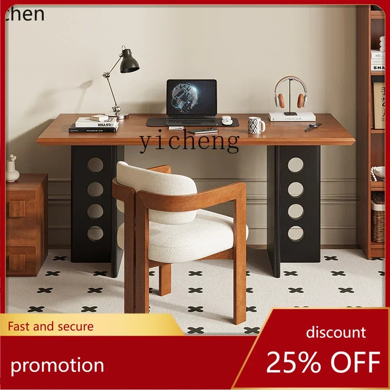 

ZML retro solid wood desk home computer desk simple small apartment office desk