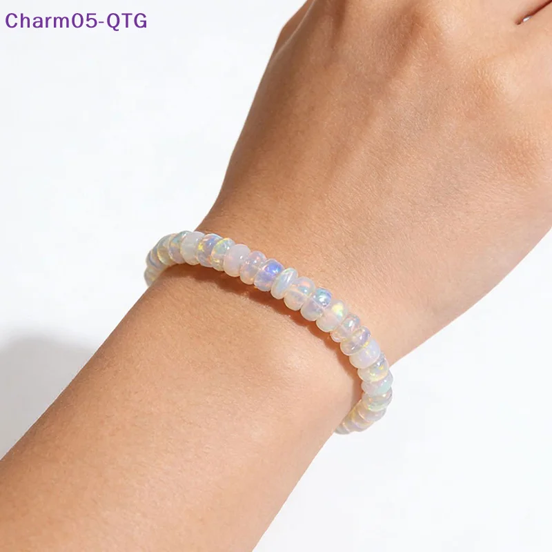 NEW Natural Opal Bracelet For Women Stretchable Elastic Rope Crystal Jewelry Helps Maintain Emotional Balance
