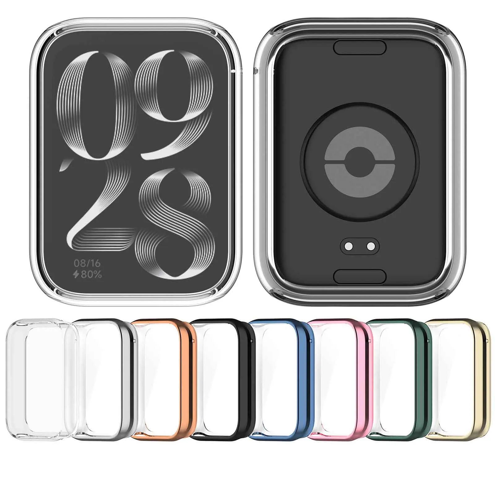 Soft TPU Case for Xiaomi Mi Band 9 Pro Full Cover Screen Protector Case Anti-Scratch Protective Bumper Shell for Mi Band 9Pro