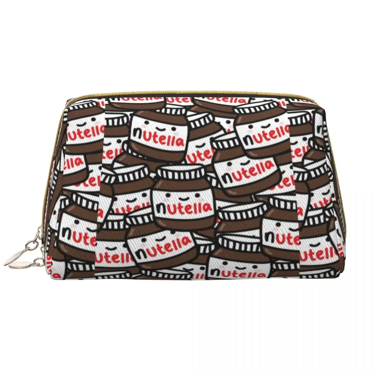 Cute Nutellas Pattern Cosmetic Bag Women Cute Big Capacity Makeup Case Beauty Storage borse da toilette