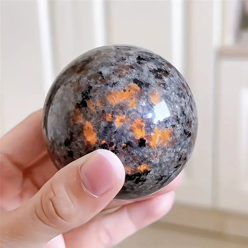NEW HOT In Stock-UV Reactive Sodalite Sphere Handcrafted Polished Natural Flamestone Crystal Ball Ornament Home Decor